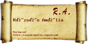 Rózsás Amália névjegykártya